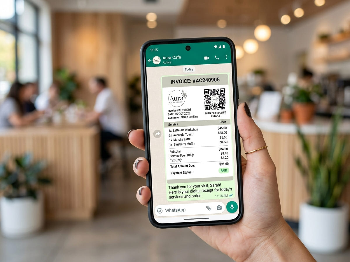WhatsApp Invoice Mobile Receipt Preview